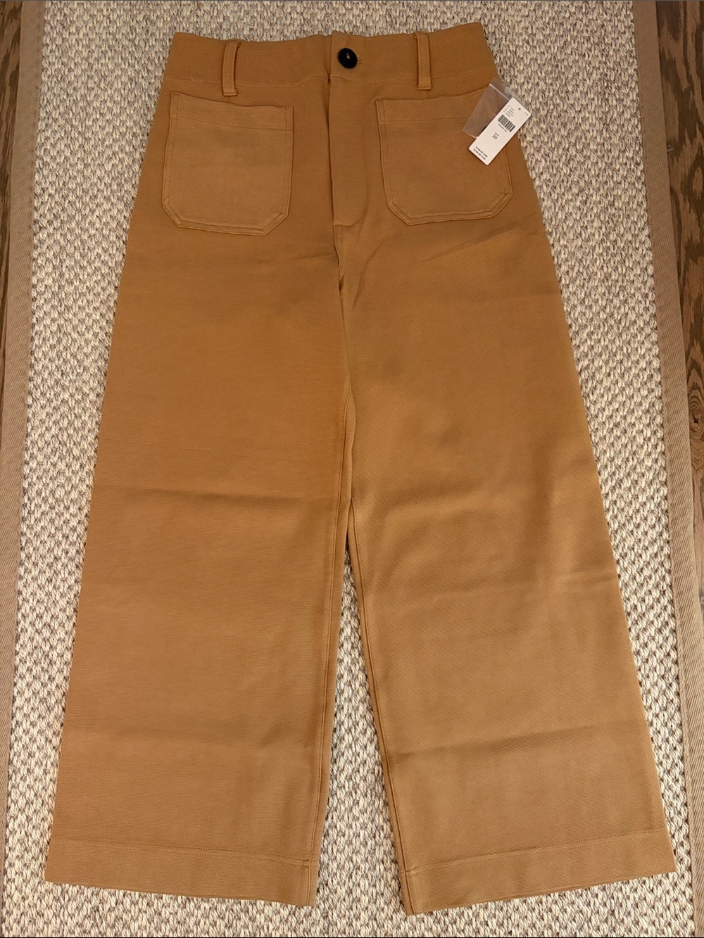 Maeve Wide-Leg Cropped Pants in Camel